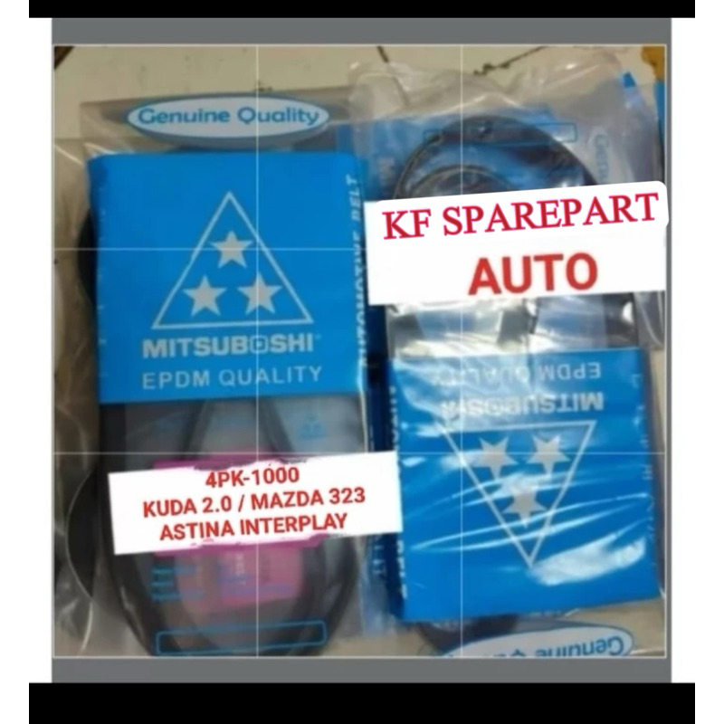 FAN VAN V BELT TALI KIPAS 4PK-1000 KUDA 2.0CC ASTINA INTERPLAY MAZDA 323 4PK1000