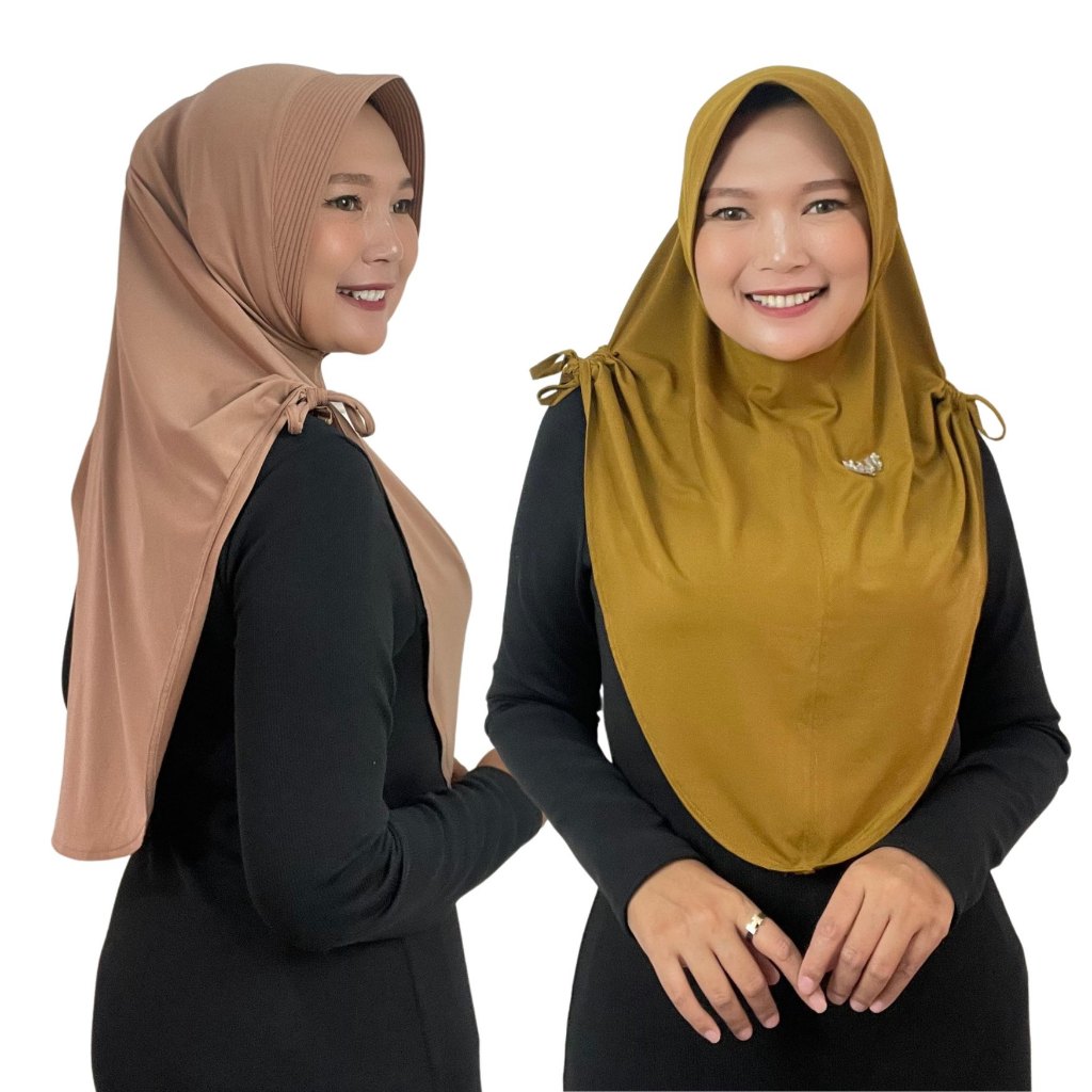 hijab nafisa bergo instan ped serut jersey premium size standart