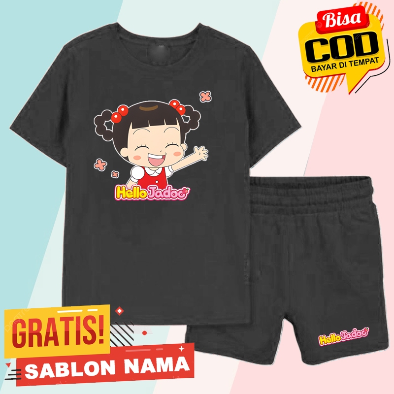 Setelan Koas Anak Hello Jadoo Choi Jadoo / Baju Setelan Celana Kaos Anak Laki Laki & Perempuan Custo