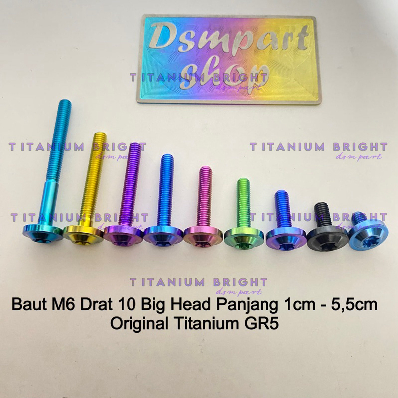 Baut Titanium M6 Drat 10 Big Head D16 M6x10 15 20 25 30 35 40 45 50 55 75 Original Titanium GR5