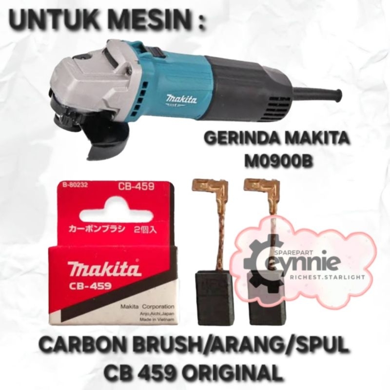 CARBON BRUSH MESIN GERINDA TANGAN M0900B MAKITA CB 459 ORIGINAL  ARANG SPUL GERINDA TANGAN M0900B CB