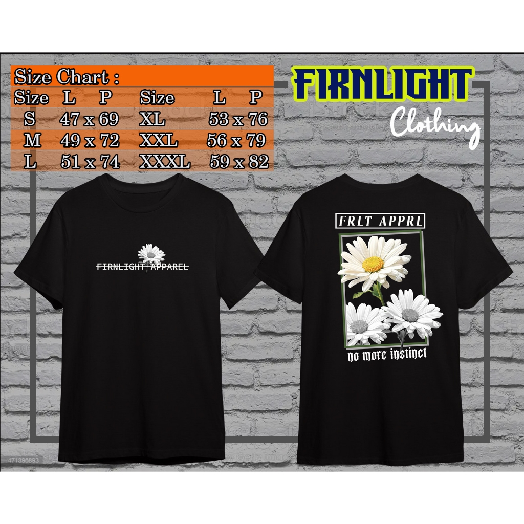 Kaos Original Vol 4 || Kaos Monochrome || Kaos Hitam Putih || Kaos Bunga Daisy