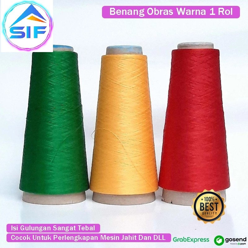 Benang Jahit Obras Warna Warni Benang Polyester 1 Gulung Benang Jahit Obras Warna Warni Perlengkapan