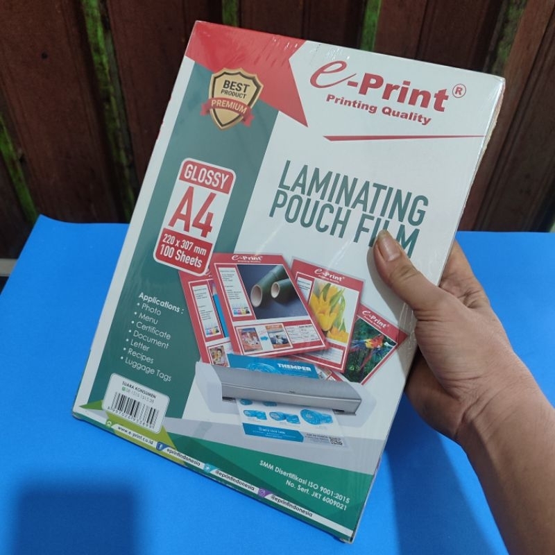 

HJK 50 Lembar Plastik Laminating A4/F4 EPRINT ( Kualitas Terpercaya ) PACKING AMAN