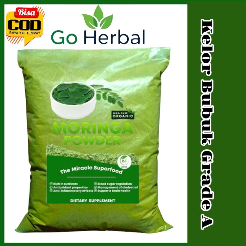 

Daun kelor bubuk Murni Grade A+ spr green 100gram/Kelor Bubuk Organik Grade A