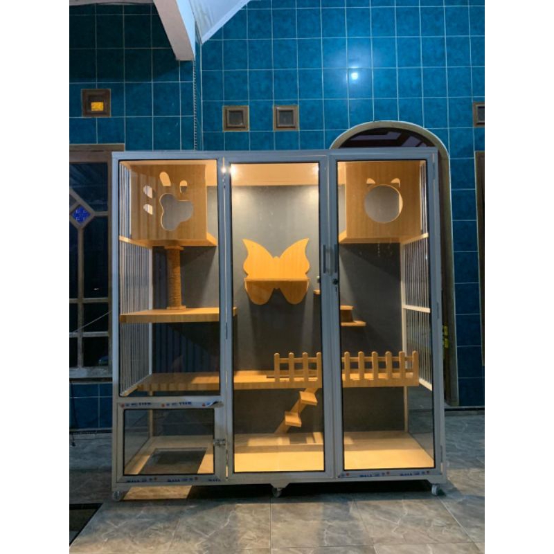 kandang kucing aquarium kandang kucing alumunium