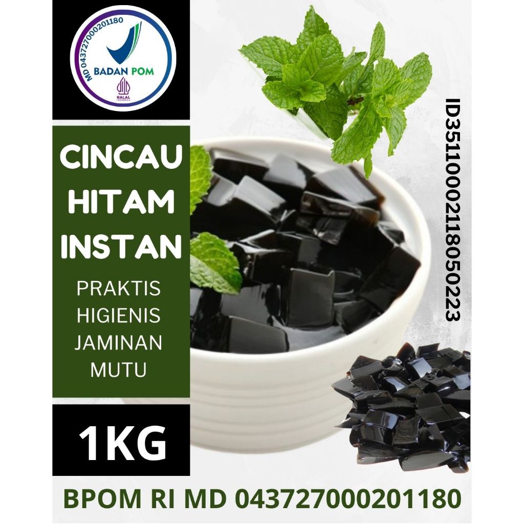 

READY STOCK Cincau Hitam Instan Grass Jelly Janggelan Powder Kemasan Aluminium Foil 1 Kg