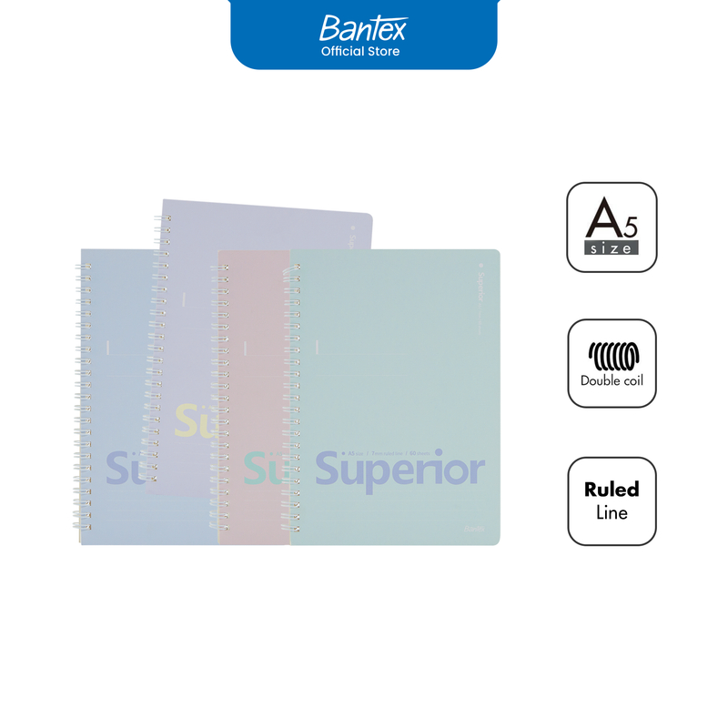 

Bantex Buku Catatan Spiral Notebook Superior Ukuran A5 Pastel Color SPA560