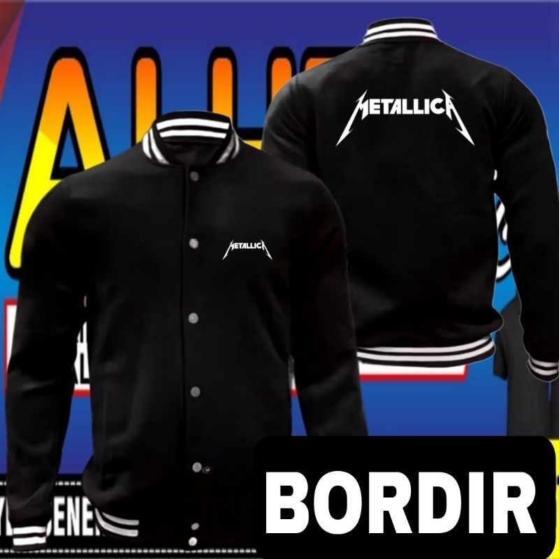Jaket bordir Metallica jaket Metallica jaket varsity Metallica jaket baseball Metallica jaket seraga
