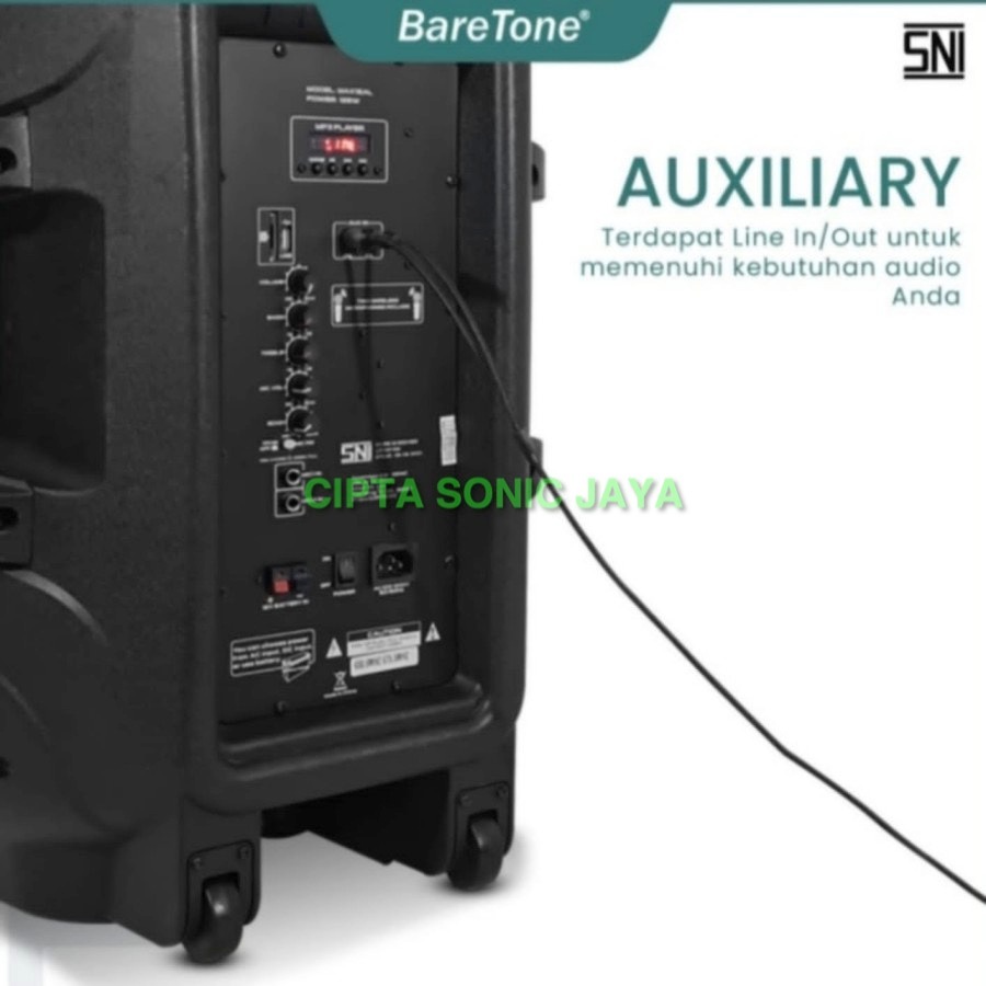 Portabel Speaker wireless 15 inch BareTone MAX 15 AL / MAX15AL / MAX 15AL bluetooth – ORIGINAL GARANSI RESMI
