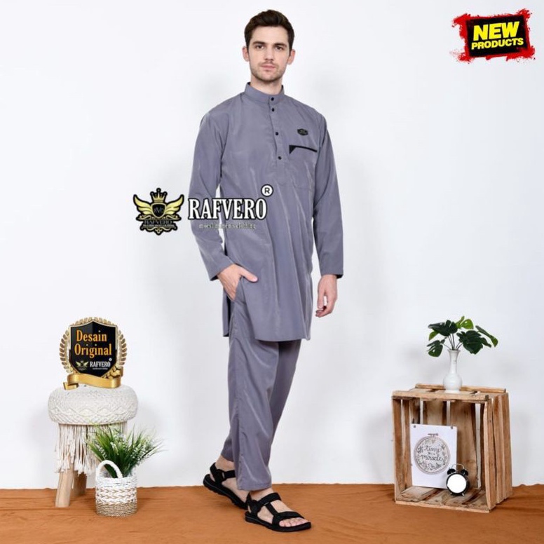 Recomended Setelan Koko Dewasa  Baju Koko Pria  Kurta Pakistan  Gamis Setelan Lengan Panjang Polos