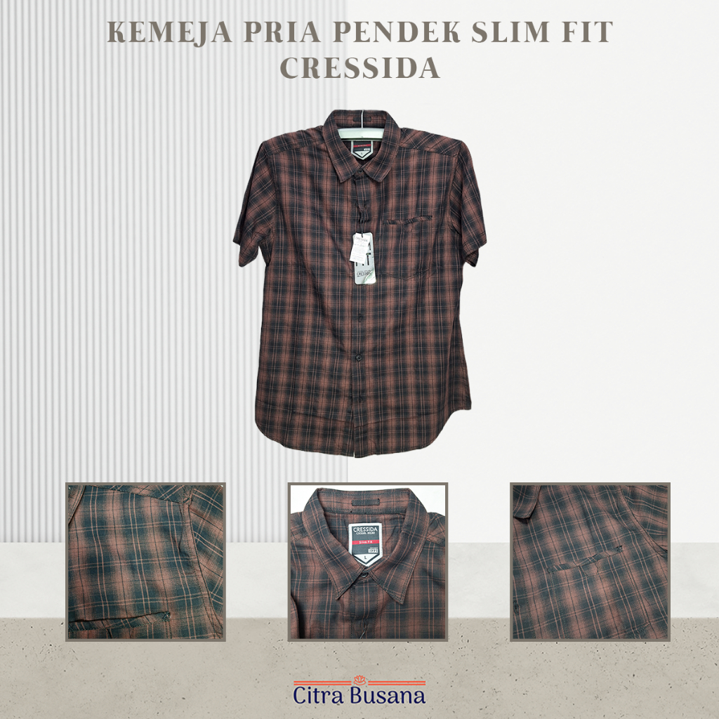 Kemeja Pria Lengan Pendek Slim FIt Cressida