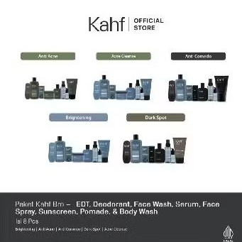 Paket kahf bro isi 8 pcs , EDT, deodorant, face wash, serum, face spray, sunscreen, pomade and body 