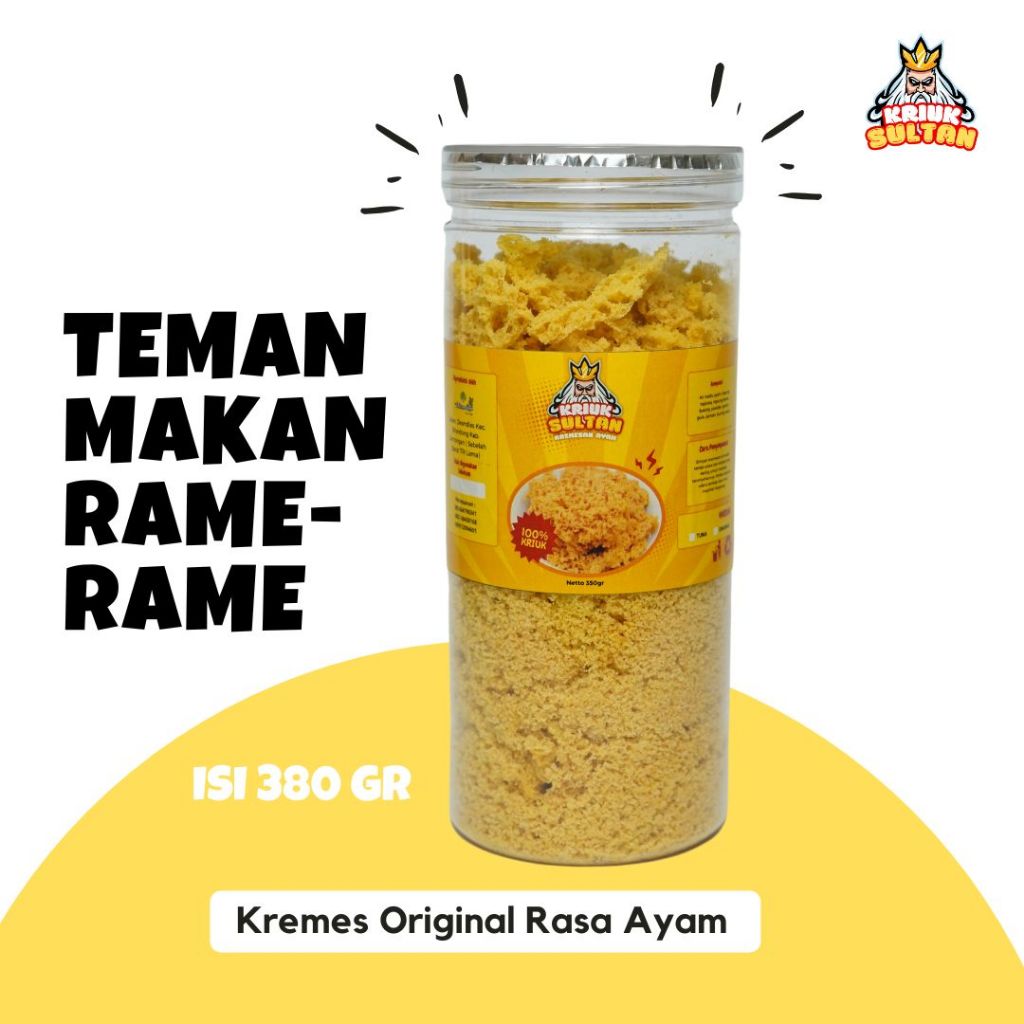 

Kriuk Sultan Kremesan Ayam Original neto 380gr