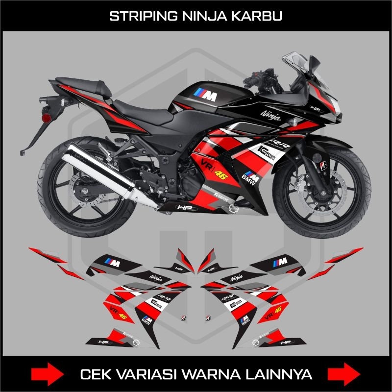 Stiker Striping Kawasaki Ninja Carbu 250cc Livery BMW Hp4 / Sticker Decal Motor Ninja 250 Karbu 2cyi