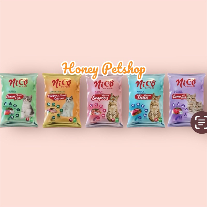 NICE CAT FOOD ADULT 800g KITTEN 500g MAKANAN KUCING KERING