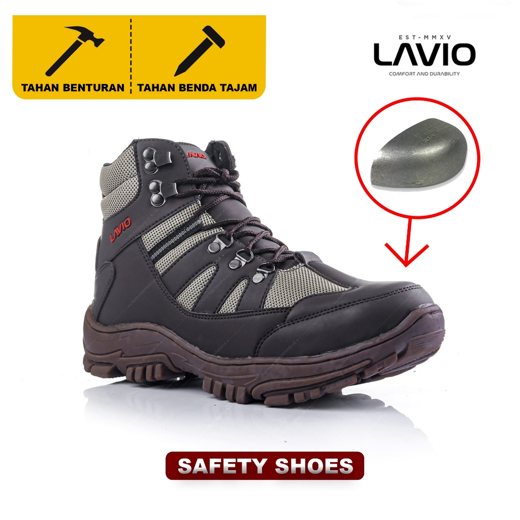 Lavio Sepatu Pria Boots Safety Shoes Ujung Besi Lavio Armor Ready 39-43