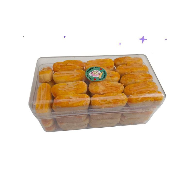 

Kuker kue kering sidomukti kastangel keju kemasan toples kotak berat kurleb 500gr homemade