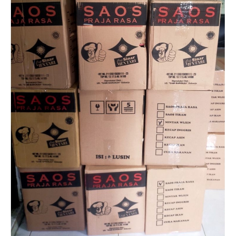 

Grosir Saos Masak Sinar Mentari 1 Dus isi 72 botol