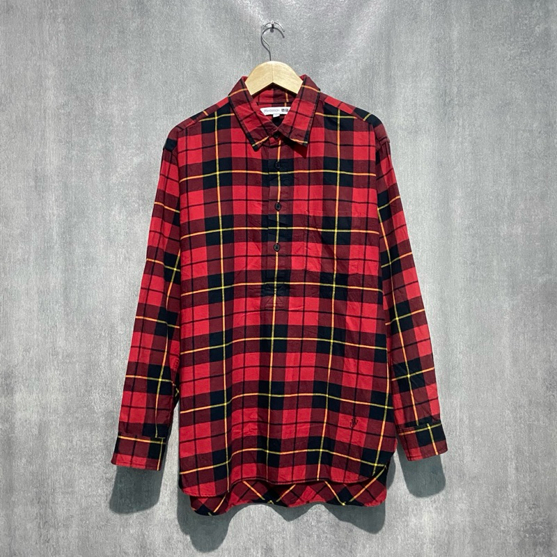Flannel Shirt Half Button UNIQLO x JWANDERSON / Flannel Pria & Wanita / Size L
