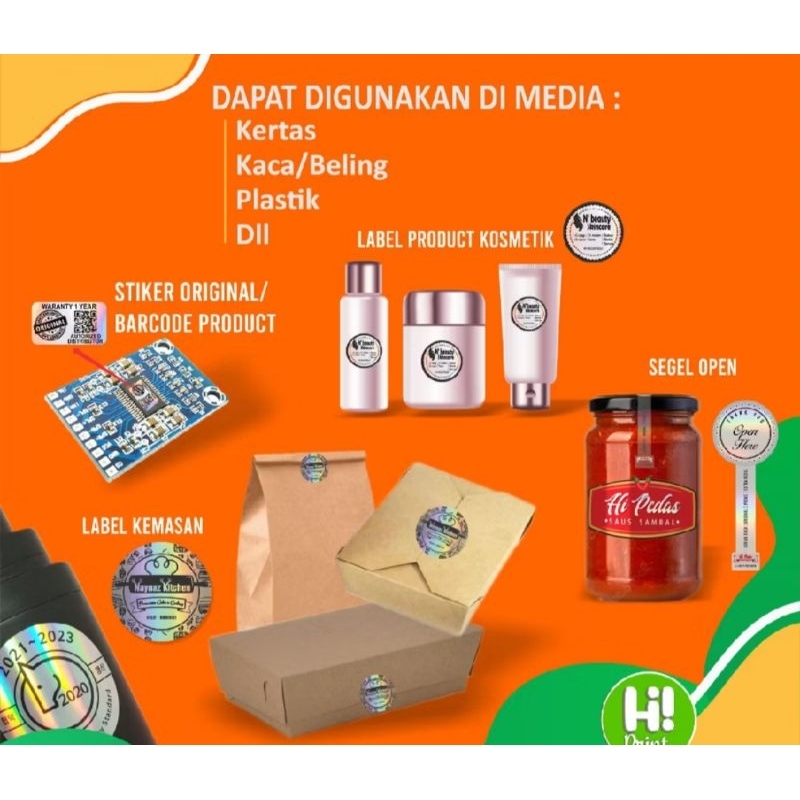

Cetak sticker bebas gambar dari kamu bahan hologram anti air