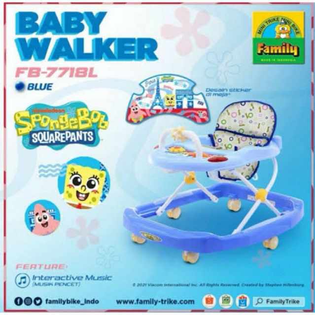 FAMILY  Baby Walker 7718L Musik Karakter Spongebob Squarepants