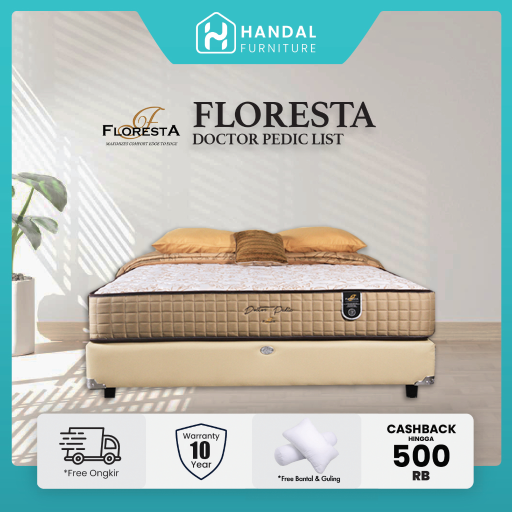 Kasur Springbed Floresta Doctor Pedic Zipper 100x200, 120x200, 160x200, 180x200, 200x200 Orthopedic 