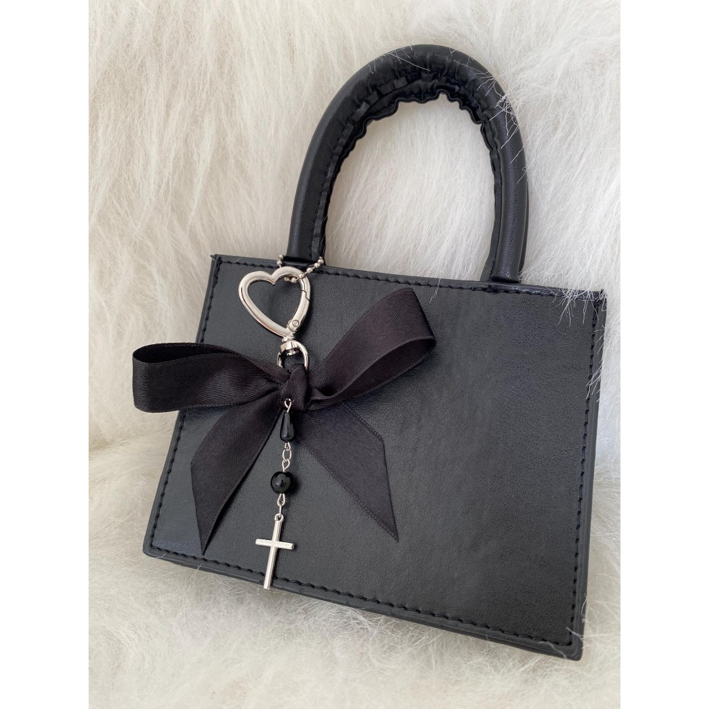 Cross Bow Heart detailed Bag Charm