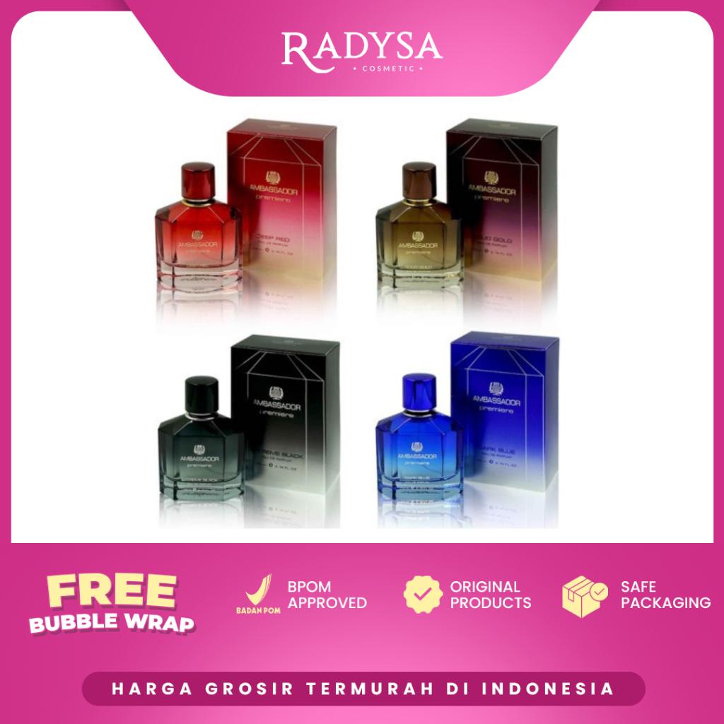 𝐑𝐀𝐃𝐘𝐒𝐀 - Ambassador Eau De Parfume Premiere Dark Blue - Extreme Black - Solid Gold - Deep Red - 110m