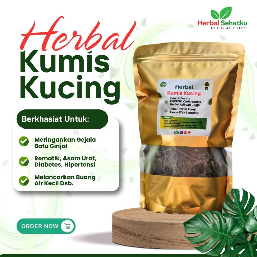 

HERBAL SEHATKU - HERBAL SEHATKU - Daun Kumis Kucing Kering 200 gram Obat Batu Ginjal Tanaman Herbal Alami