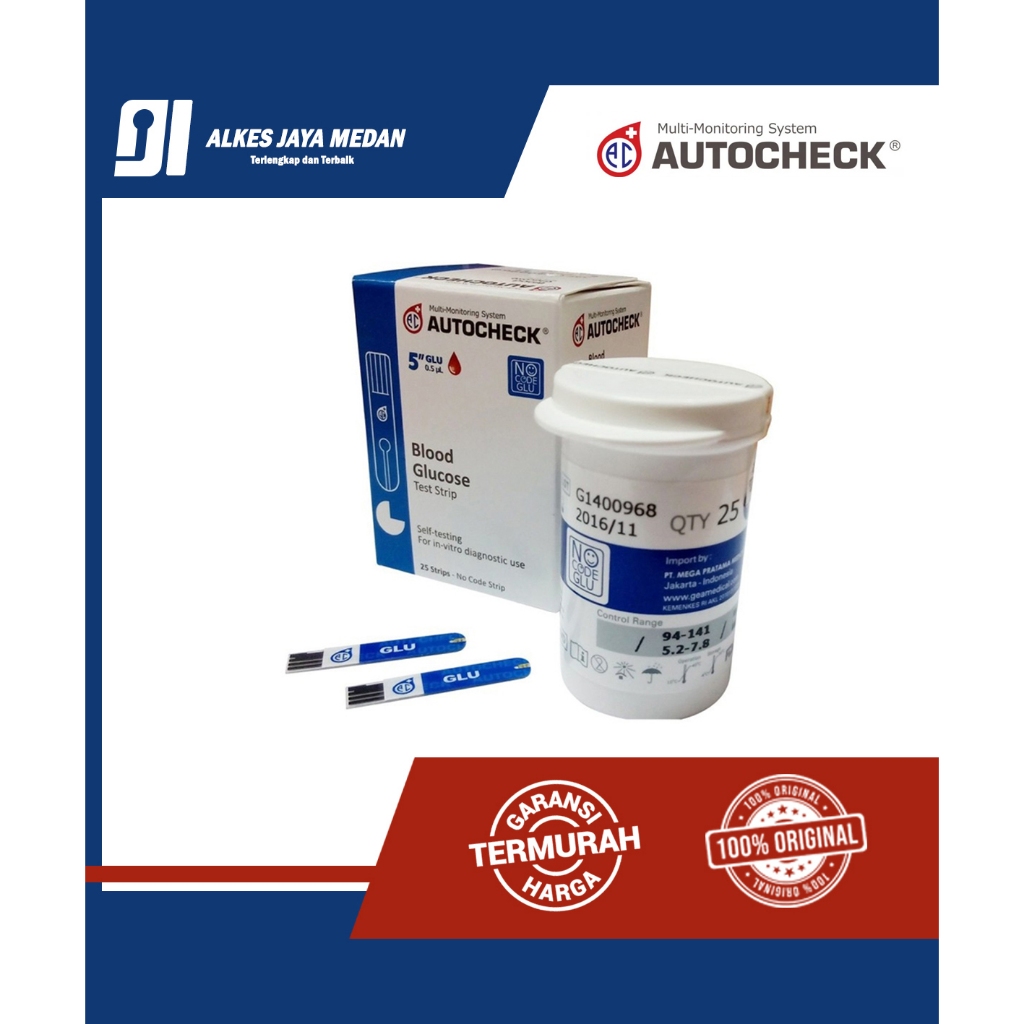 Strip Gula Darah -  Auto Check Glucose 25 Strip  - Alkes Jaya Medan