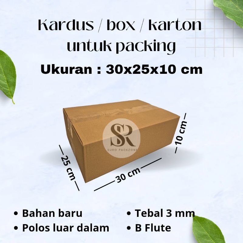 

Kardus Packing Ukuran 30x25x10 cm / Box Packing / Karton Packing Polos Baru dan Tebal