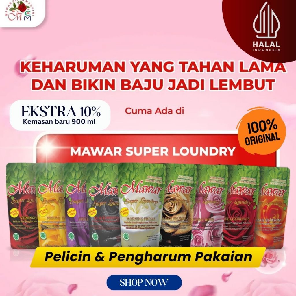 Pewangi Mawar Super Laundry MSL Indonesia Original Pelicin Pakaian