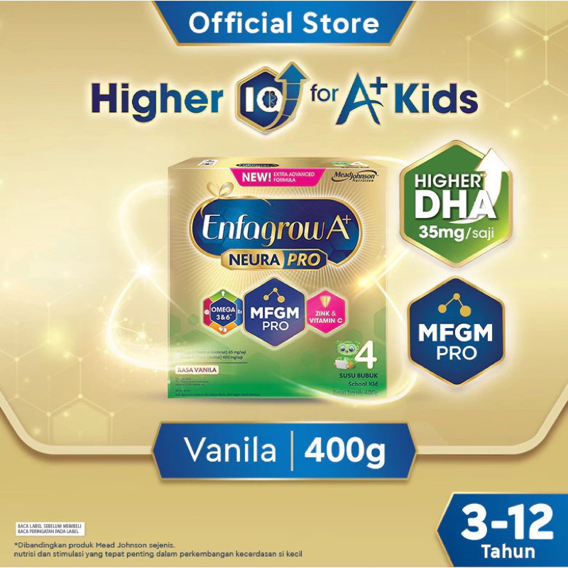 

(Exp.20/2/2025) Enfagrow A+4 Susu Formula Anak 3-12 Tahun Vanila 400gr