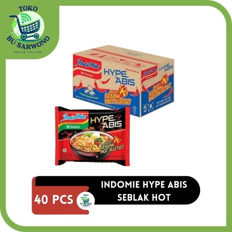 

INDOMIE HYPE ABIS SEBLAK HOT JELETOT 1 DUS KARTON 75 GRAM ISI 40 PCS