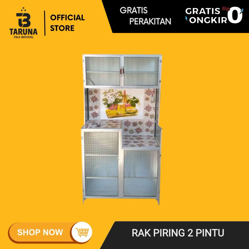 RAK PIRING KACA 2 PINTU MINIMALIS TERMURAH GRATIS ONGKIR