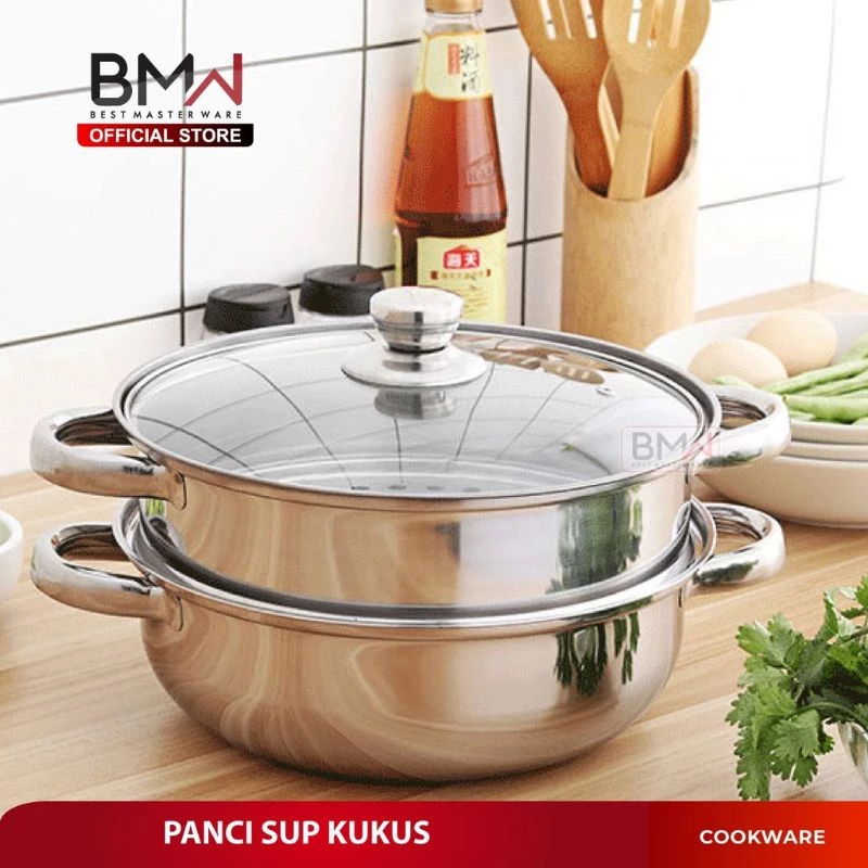PANCI KUKUS 2 SUSUN   STEAMER STAINLESS 28 CM, KUKUSAN/Panci somay /Panci Dimsum/Panci kukus 4 Ganga