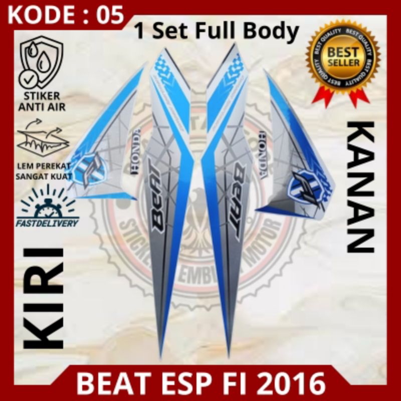 STRIPING/STIKER MOTOR BEAT ESP FI 2016 BIRU/STRIPING BEAT 2016/STIKER BEAT 2016/DECAL BEAT FI Warna 
