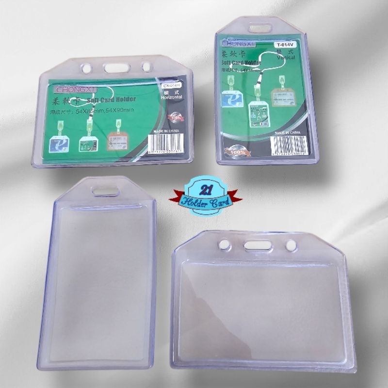 

Tempat Kartu Id Card Plastik Transparan 2 Sisi Bahan PVC