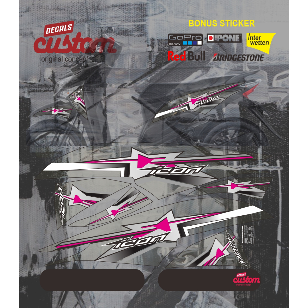 striping transparan honda beat pop sticker motor beat pop trasparan decal beat pop