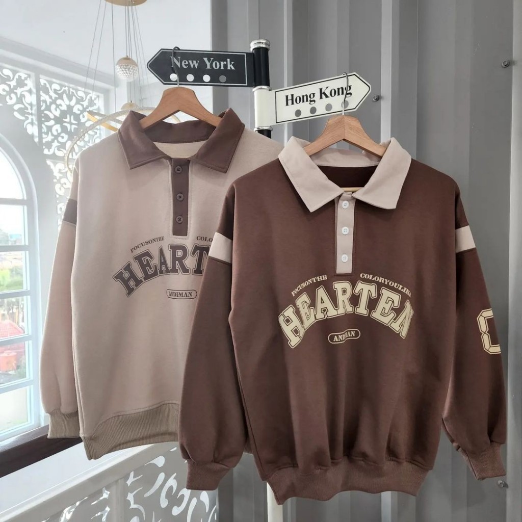 ( isi 2 pcs) Terbaru jaket hoodie HEARTEEN SWEATER / Jaket couple pasangan terbaru / sweater couple 