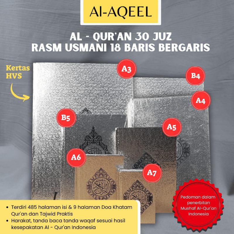 AL-QURAN AL AQEEL SILVER TERMURAH