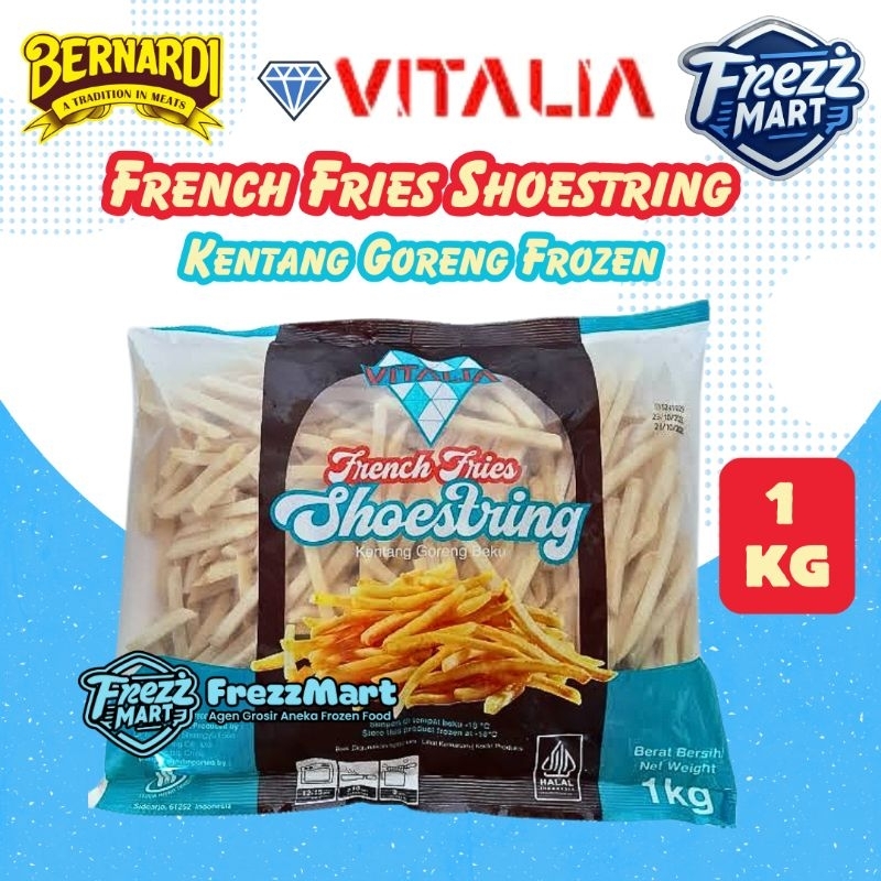 

Vitalia French Fries Shoestring 1kg by Bernardi Kentang Goreng Beku Frozen Food Premium