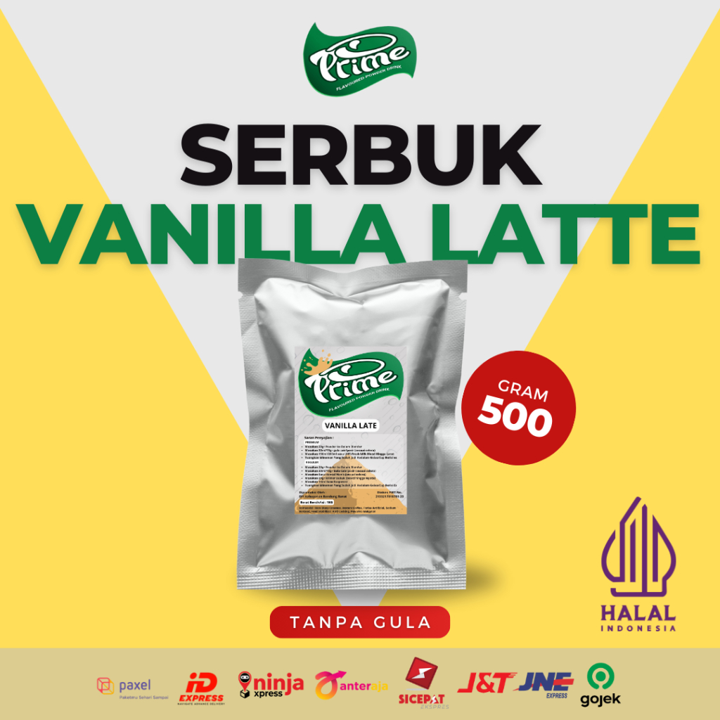

Prime Bubuk Minuman Rasa Vanilla Latte 500gr