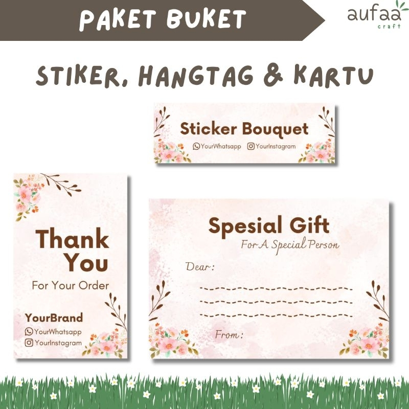 

Stiker Buket | Hangtag Buket | Kartu Ucapan Buket Custom