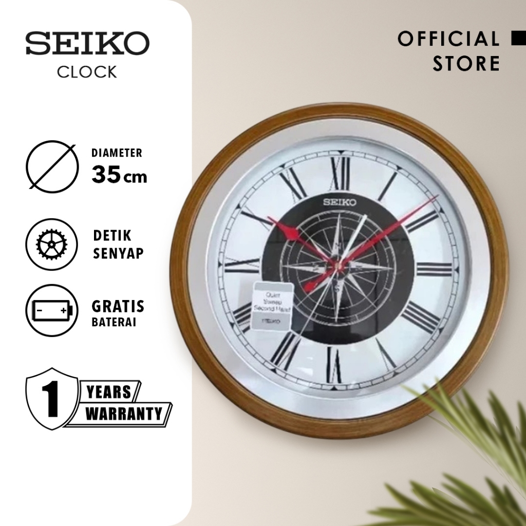 Jam Dinding Seiko QXA844B Detik Senyap Original