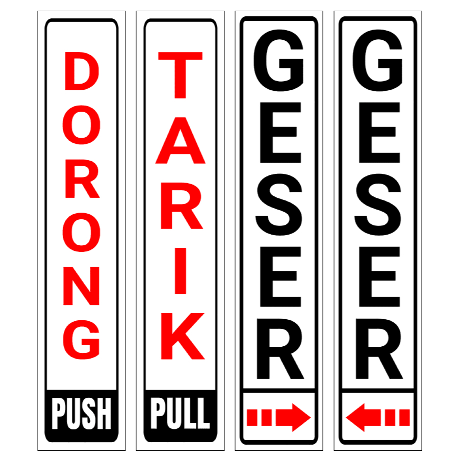 

Stiker Pintu Tarik Dorong Push Pull Geser kiri kanan 20x4 cm