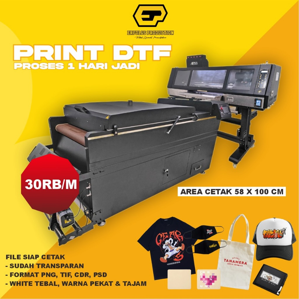 

Cetak DTF Meteran | Sablon Digital | Transfer Film | Sablon Setrika | Sablon kaos