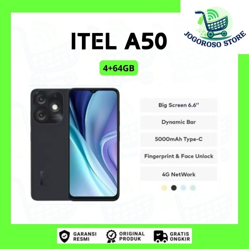 Itel A50 3/64GB 4/64GB Garansi Resmi
