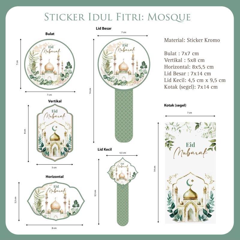 

Stiker lebaran hias toples idul fitri design beautiful mosque